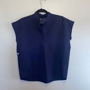 Figs Navy Rafaela scrub top